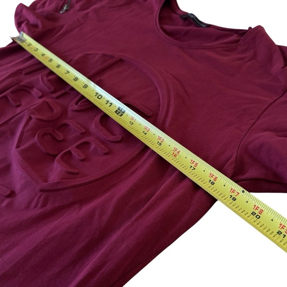 Lagos Wine Red “Live Free” Three Dimensional Artsy Grunge Tee Women’s XL - Picture 8 of 9